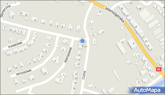 Świebodzice, Cicha, 4, mapa Świebodzice