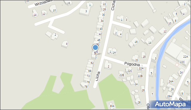 Świebodzice, Cicha, 58, mapa Świebodzice