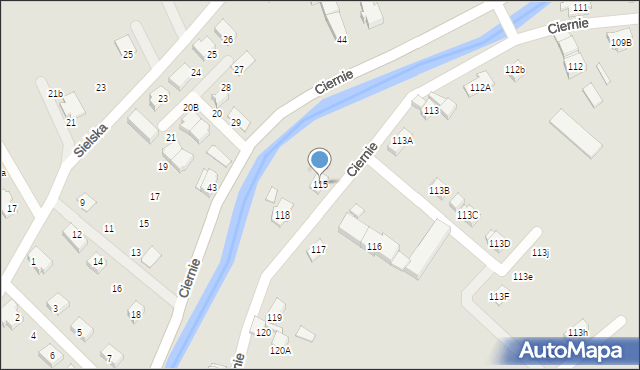 Świebodzice, Ciernie, 115, mapa Świebodzice