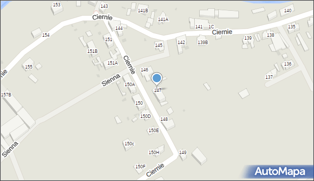 Świebodzice, Ciernie, 147, mapa Świebodzice