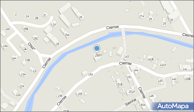 Świebodzice, Ciernie, 153, mapa Świebodzice