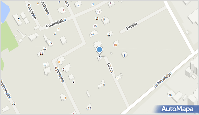 Świebodzin, Cicha, 5, mapa Świebodzin
