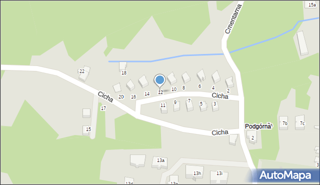 Świeradów-Zdrój, Cicha, 12, mapa Świeradów-Zdrój