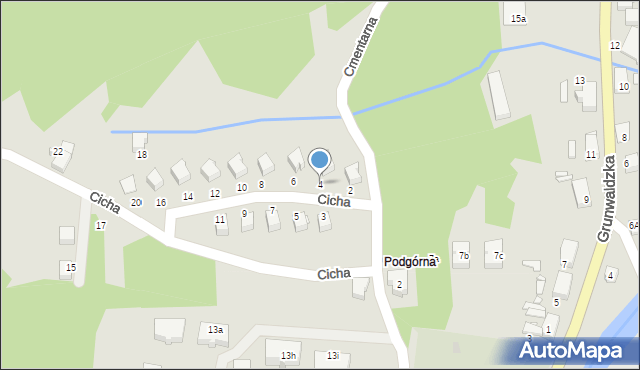 Świeradów-Zdrój, Cicha, 4, mapa Świeradów-Zdrój