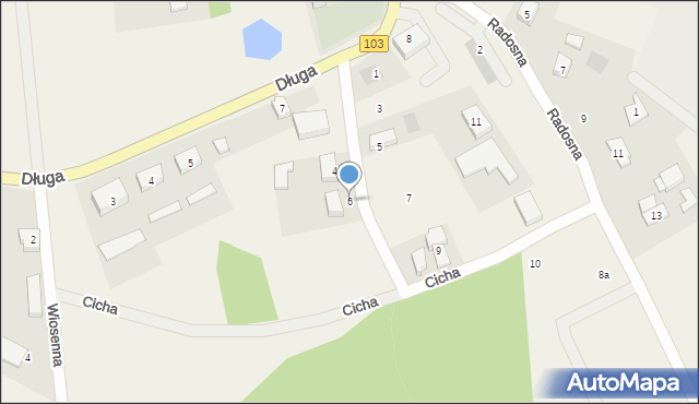 Świerzno, Cicha, 6, mapa Świerzno