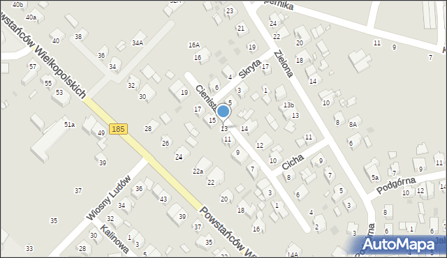 Szamotuły, Cienista, 13, mapa Szamotuły