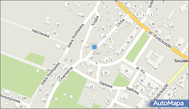 Szczebrzeszyn, Cicha, 17, mapa Szczebrzeszyn