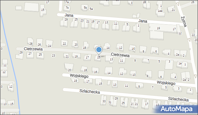 Szczecin, Cietrzewia, 15, mapa Szczecina