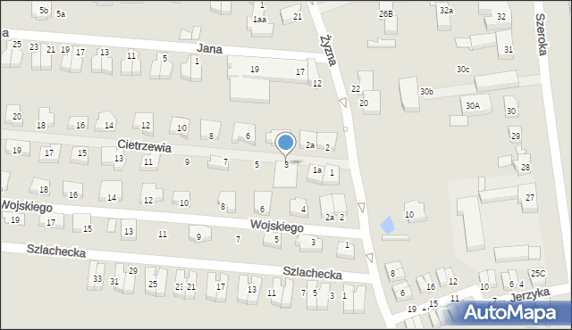 Szczecin, Cietrzewia, 3, mapa Szczecina