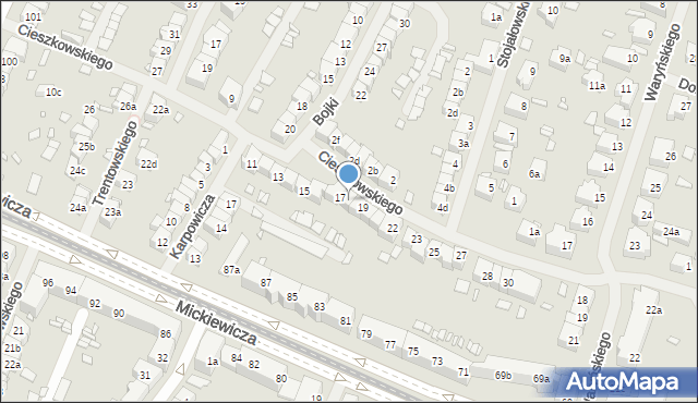 Szczecin, Cieszkowskiego Augusta, 18, mapa Szczecina