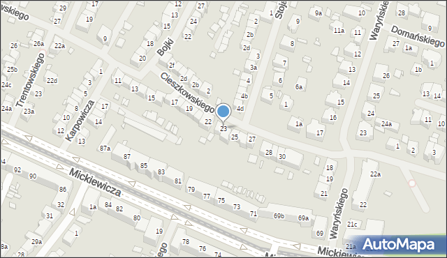 Szczecin, Cieszkowskiego Augusta, 23, mapa Szczecina