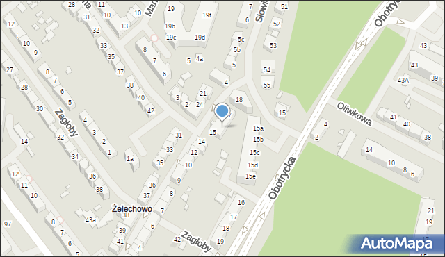 Szczecin, Cienista, 16, mapa Szczecina