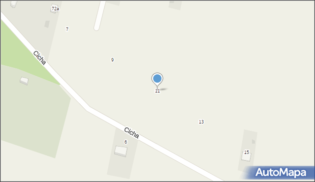 Szczerców, Cicha, 11, mapa Szczerców