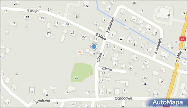 Szczucin, Cicha, 6, mapa Szczucin