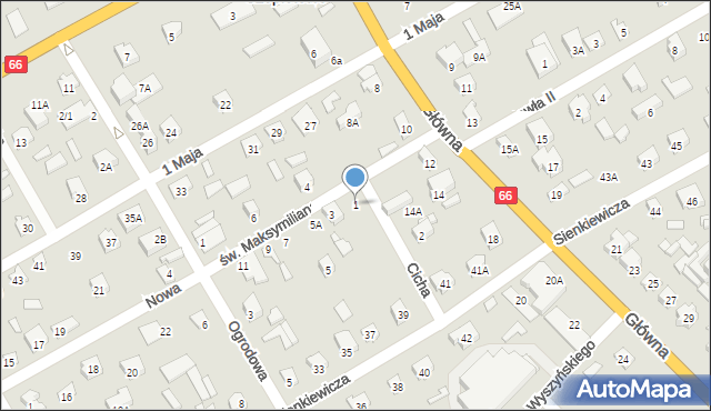 Szepietowo, Cicha, 1, mapa Szepietowo