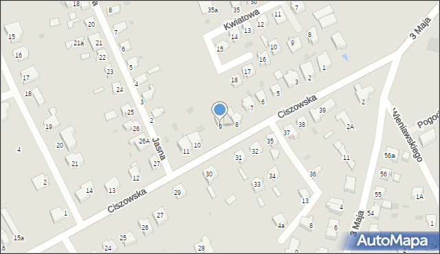 Szprotawa, Ciszowska, 9, mapa Szprotawa