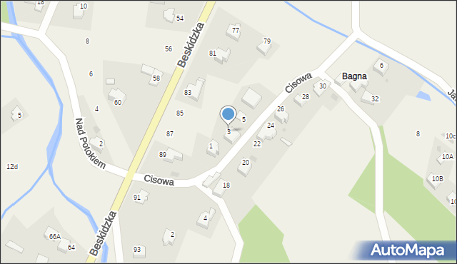 Targanice, Cisowa, 3, mapa Targanice