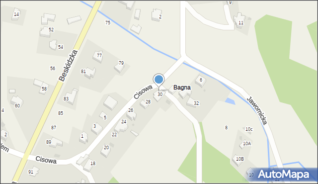 Targanice, Cisowa, 30a, mapa Targanice