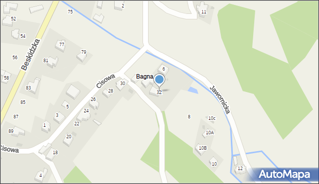 Targanice, Cisowa, 32, mapa Targanice