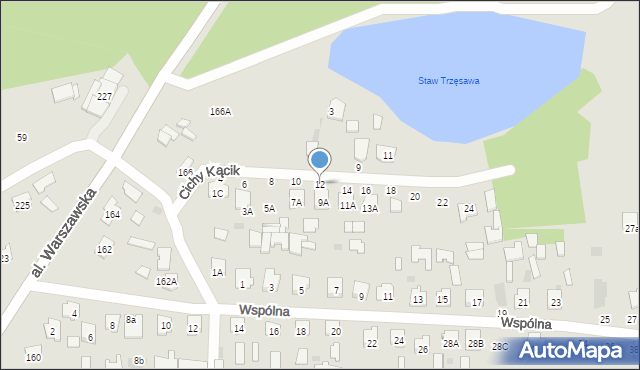 Tarnobrzeg, Cichy Kącik, 12, mapa Tarnobrzegu
