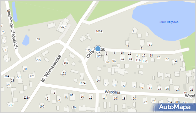 Tarnobrzeg, Cichy Kącik, 1C, mapa Tarnobrzegu