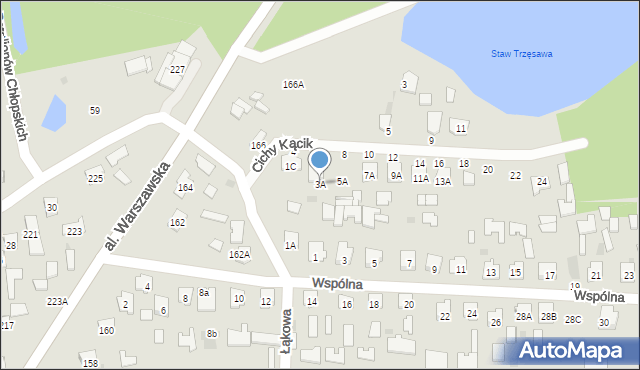 Tarnobrzeg, Cichy Kącik, 3A, mapa Tarnobrzegu