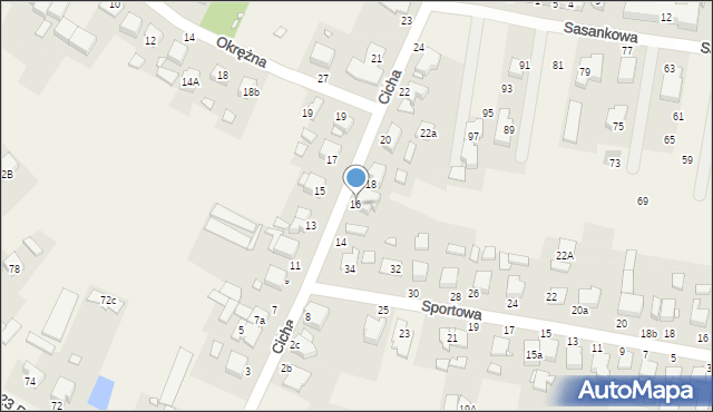 Tarnowo Podgórne, Cicha, 16, mapa Tarnowo Podgórne