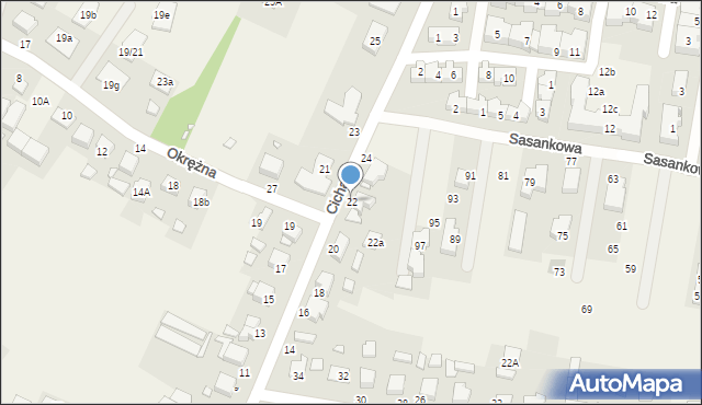 Tarnowo Podgórne, Cicha, 22, mapa Tarnowo Podgórne