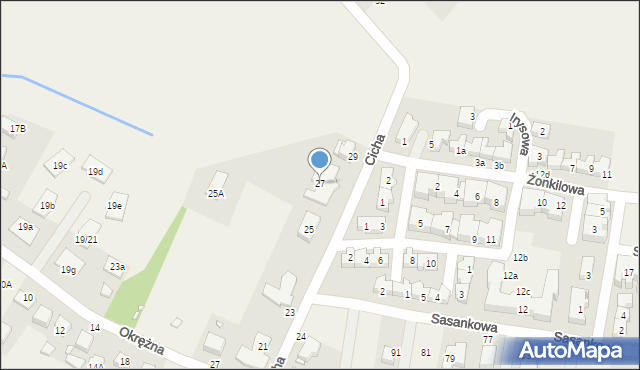Tarnowo Podgórne, Cicha, 27, mapa Tarnowo Podgórne