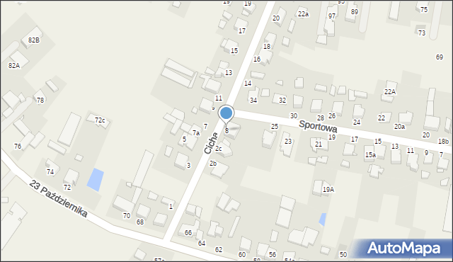 Tarnowo Podgórne, Cicha, 8, mapa Tarnowo Podgórne