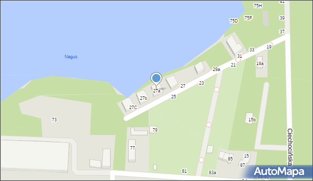 Toruń, Ciechocińska, 27a, mapa Torunia