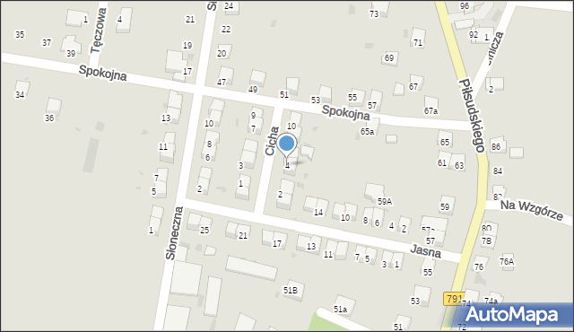 Trzebinia, Cicha, 4, mapa Trzebinia