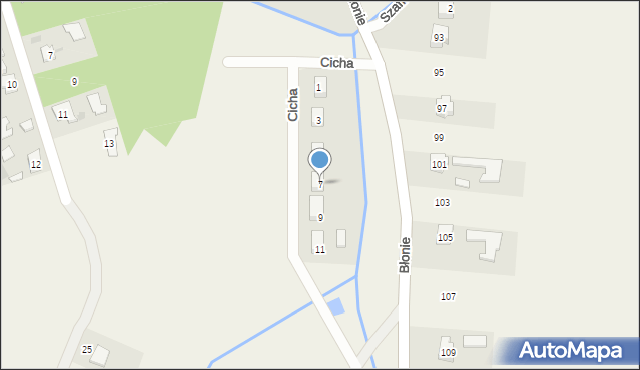 Trześń, Cicha, 7, mapa Trześń