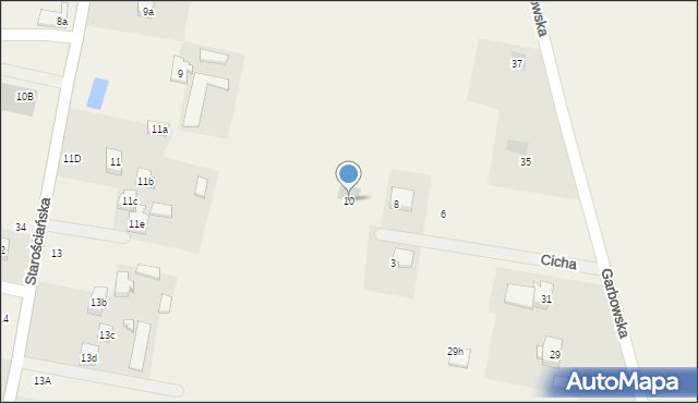 Tuszynek Majoracki, Cicha, 10, mapa Tuszynek Majoracki