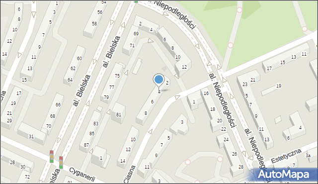 Tychy, Ciasna, 4, mapa Tychów