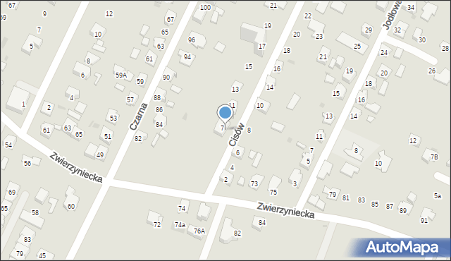 Tychy, Cisów, 9, mapa Tychów