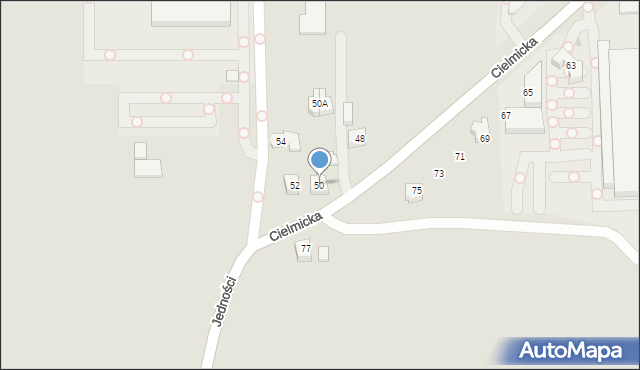 Tychy, Cielmicka, 50, mapa Tychów