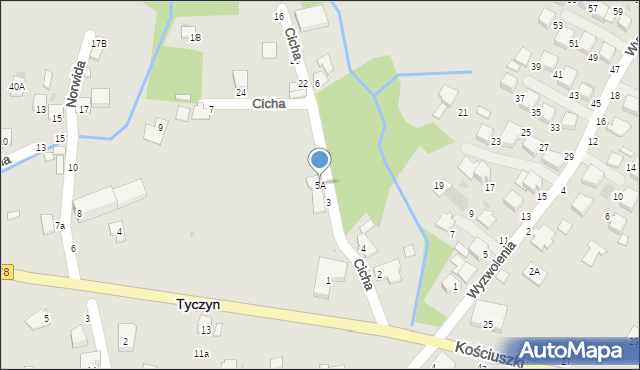Tyczyn, Cicha, 5A, mapa Tyczyn