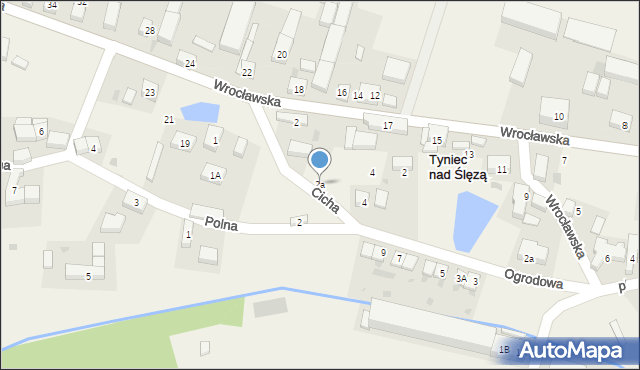 Tyniec nad Ślęzą, Cicha, 2a, mapa Tyniec nad Ślęzą