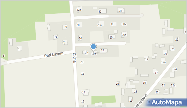 Ugniewo, Cicha, 22a, mapa Ugniewo