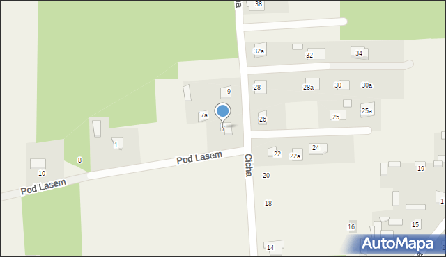 Ugniewo, Cicha, 7, mapa Ugniewo