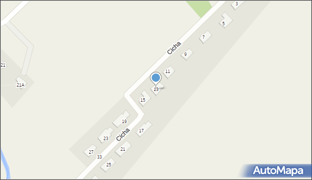 Unieszewo, Cicha, 13, mapa Unieszewo