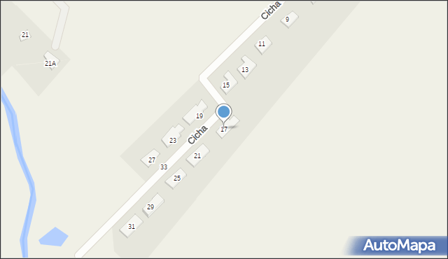 Unieszewo, Cicha, 17, mapa Unieszewo