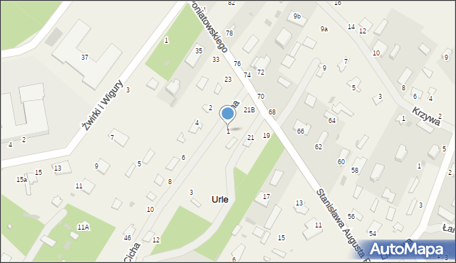 Urle, Cicha, 1, mapa Urle