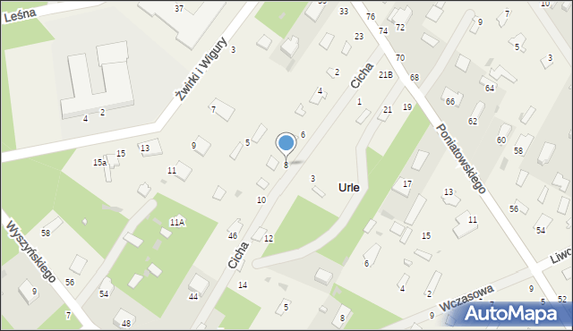 Urle, Cicha, 8, mapa Urle