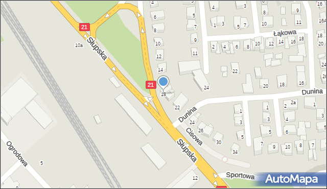 Ustka, Cisowa, 18, mapa Ustka