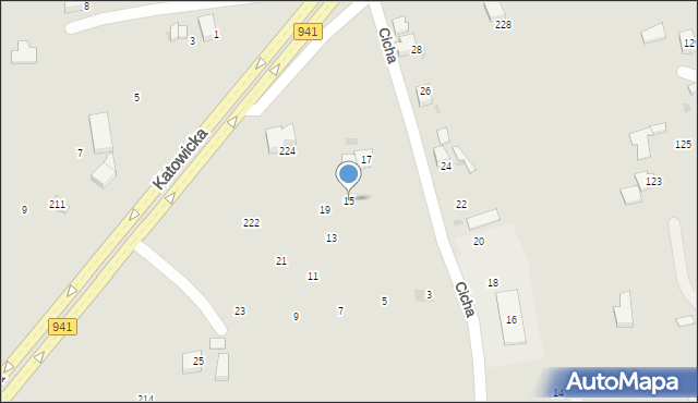 Ustroń, Cicha, 15, mapa Ustroń