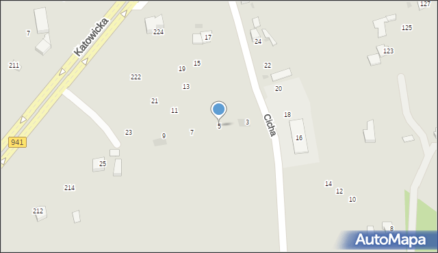 Ustroń, Cicha, 5, mapa Ustroń