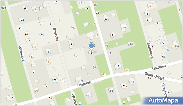 Ustronie, Cicha, 1, mapa Ustronie