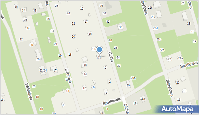 Ustronie, Cicha, 11, mapa Ustronie